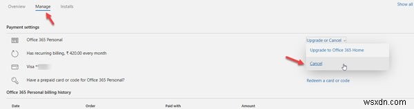 Office 365 구독 취소 및 자동 갱신 해제하는 방법