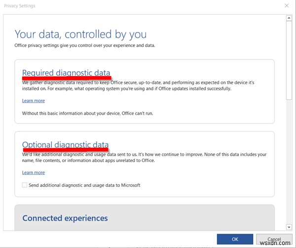 Office 365 내 데이터는 내가 관리합니다 알림의 의미와 설정 방법