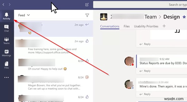 Microsoft Teams 활동 피드 필터링하는 방법