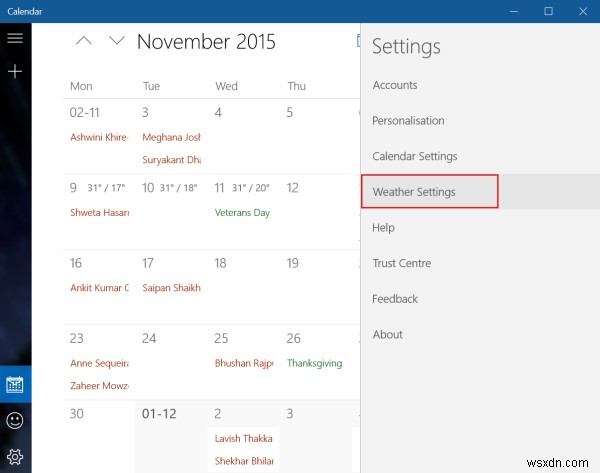 Outlook 캘린더 날씨 온도 단위를 화씨에서 섭씨로 바꾸는 방법