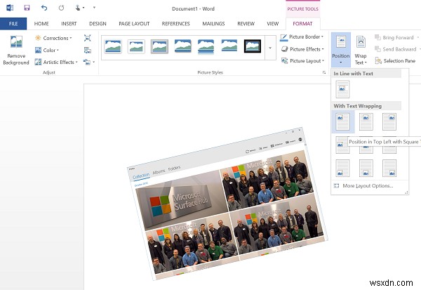 Microsoft Word에서 그림·이미지 주위로 텍스트 감싸기(줄바꿈) 설정하는 방법