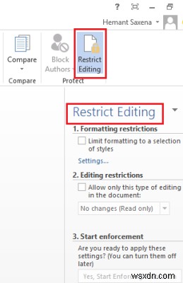 Microsoft Word에서 편집 제한 설정하는 방법