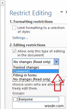 Microsoft Word에서 편집 제한 설정하는 방법