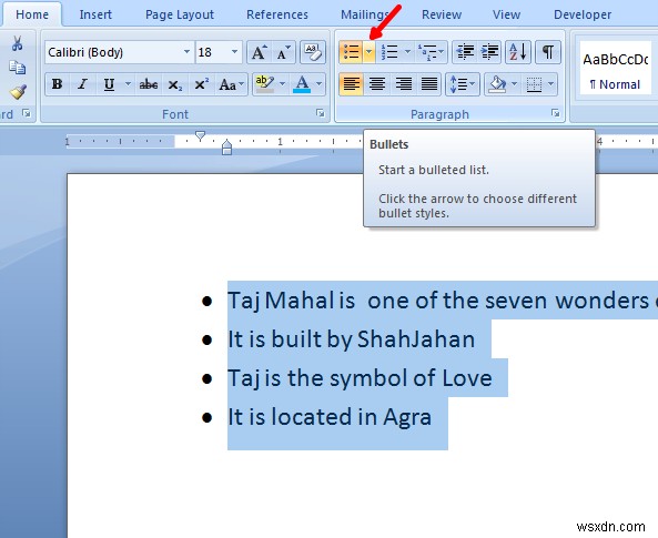 Microsoft Word에서 그림을 글머리 기호로 사용하는 방법