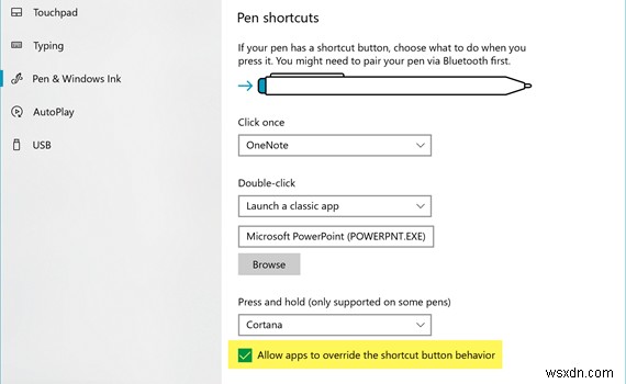 디지털 펜을 Microsoft PowerPoint 슬라이드 쇼 클릭커로 활용하는 방법