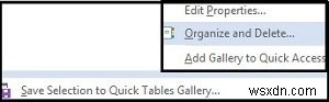 Microsoft Word에서 표 템플릿 저장하는 방법