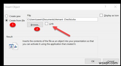 파워포인트(PowerPoint)에 Excel 워크시트 데이터 일부를 연결하는 방법