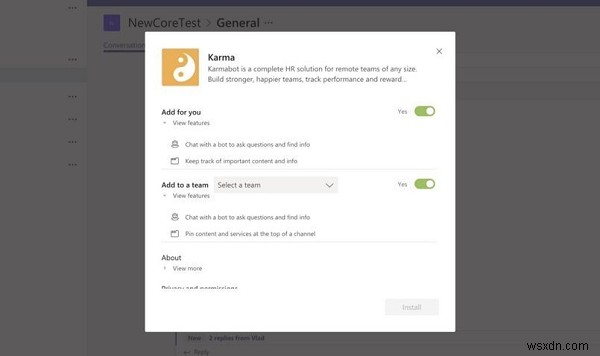 Karmabot으로 팀 성과 관리하기: Microsoft Teams에 Karmabot 추가하는 방법
