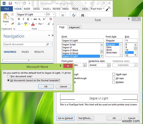 Microsoft Word에서 기본 글꼴이 변경되지 않을 때 해결하는 방법