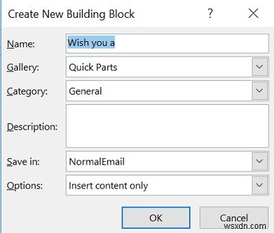 Microsoft Word의 빠른 문서 요소(Quick Parts)로 Outlook에 텍스트 삽입하는 방법