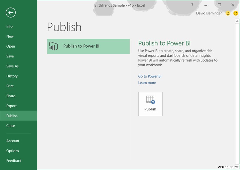 Excel용 Power BI Publisher로 엑셀 인사이트 공유하는 방법