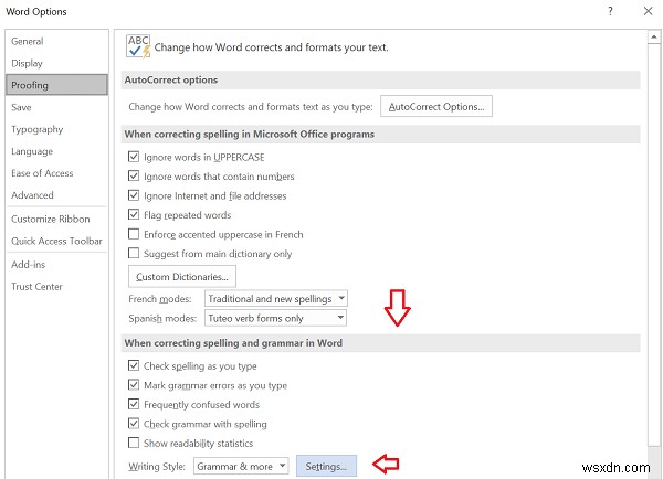 Microsoft Word에서 축약형을 오류로 표시하지 않도록 설정하는 방법