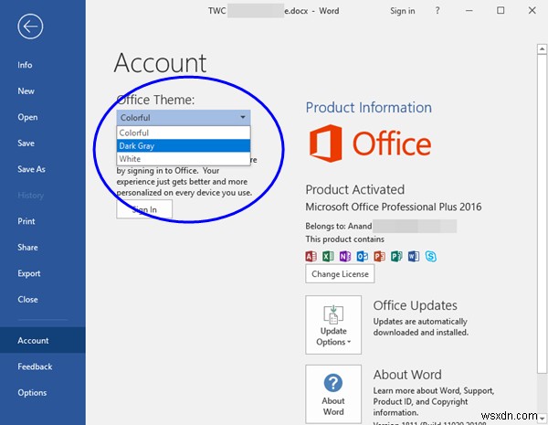 Microsoft Office 테마 변경 방법 – 흰색, 회색, 다채로운 색상, 검은색 테마로 전환하기
