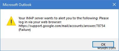 Outlook에서 Gmail 연결 시 웹 브라우저로 로그인 오류 해결 방법
