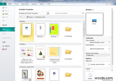 Microsoft Publisher로 인사말 카드 디자인하는 방법