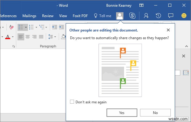 Windows Word에서 공동 작업 및 문서 공유하는 방법