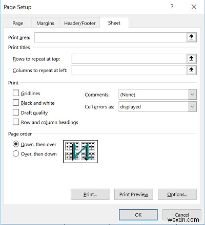 엑셀(Microsoft Excel) 보고서 인쇄 제목으로 행 또는 열 지정하는 방법