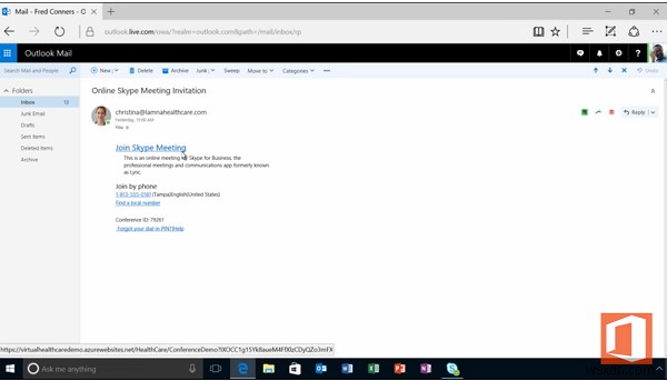 비즈니스용 Skype 기반 Office 365 가상 의료 템플릿 활용 가이드