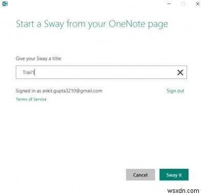 OneNote의 Send to Sway 추가 기능으로 노트를 Sway 프레젠테이션으로 손쉽게 변환하는 방법