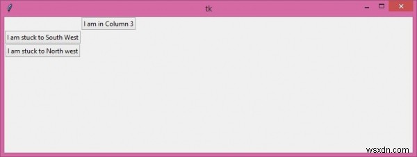 Tkinter 버튼의 sticky(고정) 속성을 올바르게 설정하는 방법