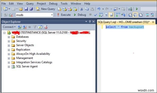 MS SQL Server에서 데이터베이스를 선택하는 방법