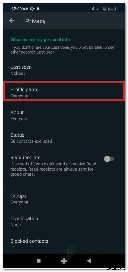 WhatsApp에서 특정 연락처에게 프로필 사진 숨기는 방법
