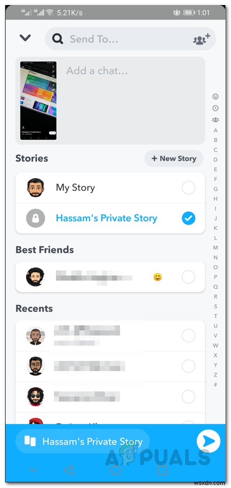 스냅챗(Snapchat) 비공개 스토리 만드는 방법, 특정 친구에게만 공유하기