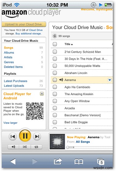 아마존 클라우드 플레이어(Amazon Cloud Player)로 아이폰에서 MP3 음악 재생하는 방법