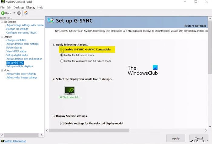 윈도우 프리싱크(FreeSync) 모니터에서 G-Sync 활성화하는 방법