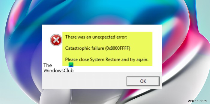 Windows 11/10 시스템 복원 오류 0x8000FFFF  치명적인 오류  완벽 해결 가이드
