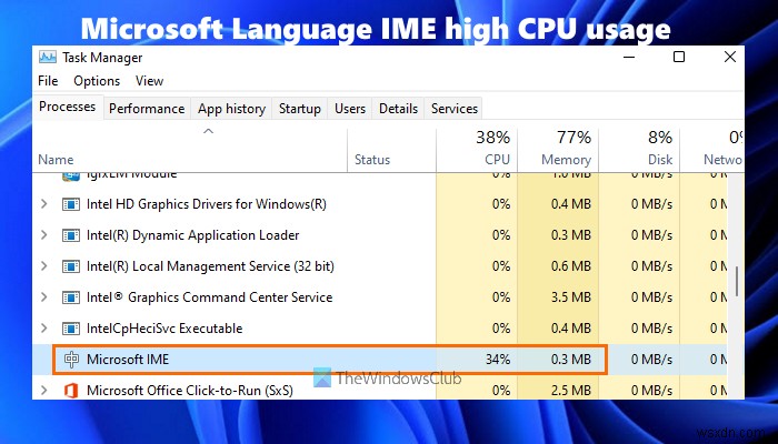 Windows 11/10에서 Microsoft 언어 IME의 높은 CPU 사용량 문제 해결 방법