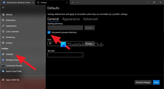 Windows 터미널에서 시작 디렉터리 변경하는 방법