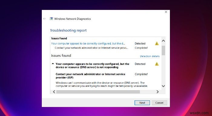 Windows 11/10  컴퓨터는 올바르게 구성되었지만 웹 프록시가 응답하지 않습니다  오류 해결 방법