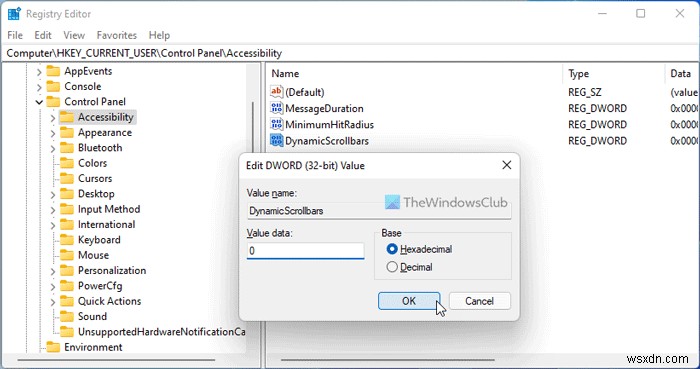 Windows 11/10에서 스크롤바 항상 표시하는 방법