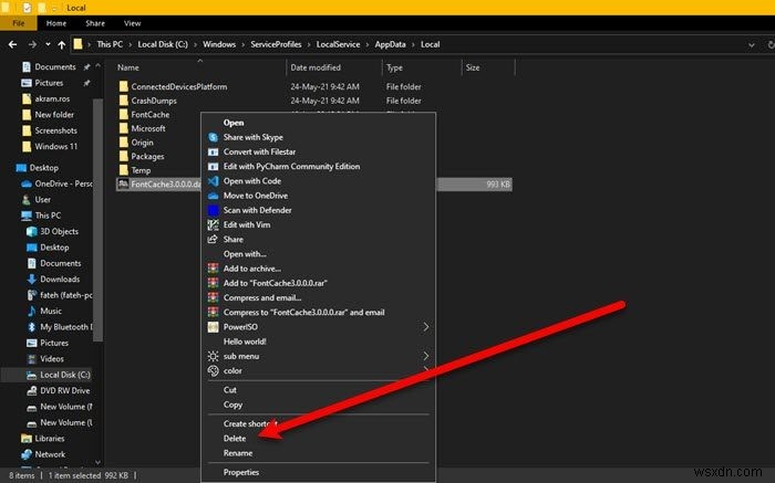 Windows 11/10에서 PresentationFontCache.exe 높은 CPU·메모리 사용량 해결 방법
