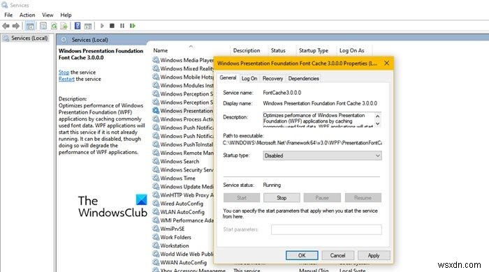 Windows 11/10에서 PresentationFontCache.exe 높은 CPU·메모리 사용량 해결 방법