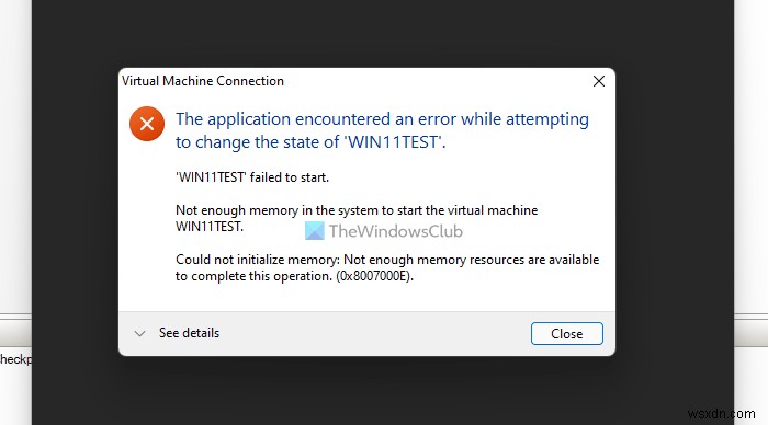 Hyper-V 시스템 메모리 부족으로 가상 머신을 시작할 수 없습니다 오류 해결 방법