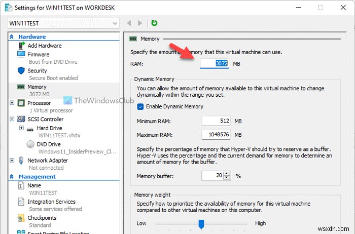 Hyper-V 시스템 메모리 부족으로 가상 머신을 시작할 수 없습니다 오류 해결 방법