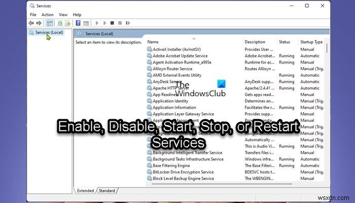 Windows 11/10 서비스 활성화·비활성화 및 시작·중지·다시 시작하는 완벽 가이드