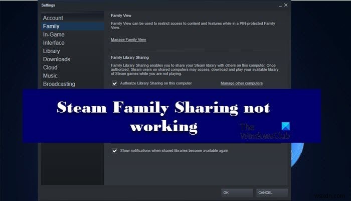 스팀 가족 공유(Steam Family Sharing)가 작동하지 않을 때 해결하는 5가지 방법