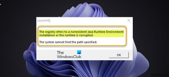 Windows 11/10  존재하지 않는 Java Runtime Environment 설치를 참조하거나 런타임이 손상되었습니다  오류 해결 방법