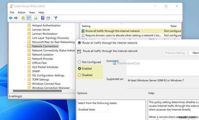 Windows 11/10에서 모든 트래픽을 내부 네트워크로 라우팅하는 방법
