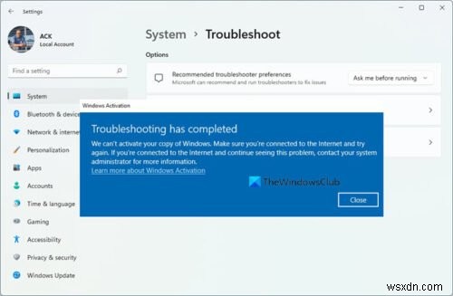 Windows 정품 인증 오류 코드 0x803F7000 또는 0x803F7001 해결 방법