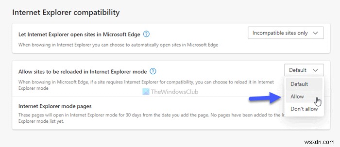 Microsoft Edge 도구 모음에 Internet Explorer 모드 버튼 추가·제거하는 방법