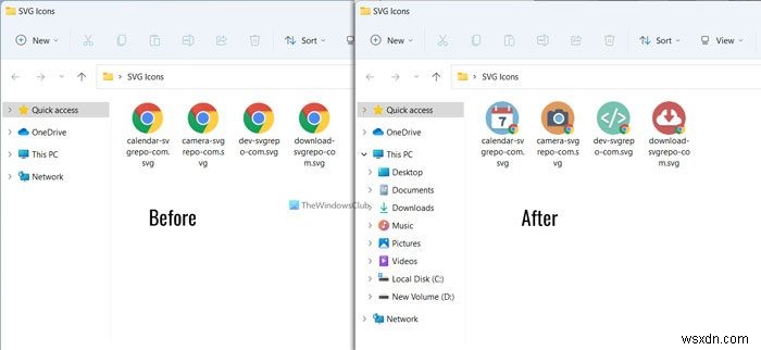 Windows 11/10 파일 탐색기에서 SVG 썸네일 활성화하는 방법