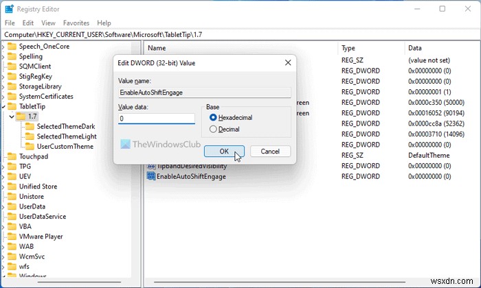Windows 11에서 터치 키보드 문장 첫 글자 자동 대문자 변환 켜기 또는 끄기