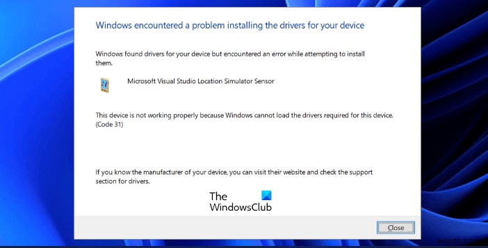 Microsoft Visual Studio 위치 시뮬레이터 센서 작동 안 함 문제 해결 방법