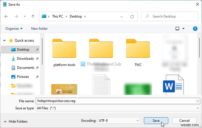 Windows 11 우클릭 메뉴에  빠른 액세스에 고정  옵션 표시 또는 숨기기