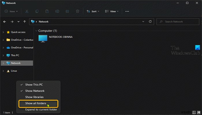 Windows 11/10 파일 탐색기 탐색 창에서 모든 폴더 표시 켜기 또는 끄기