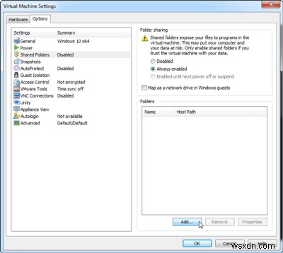 VMware에서 Windows 가상 OS용 공유 폴더를 만드는 방법
